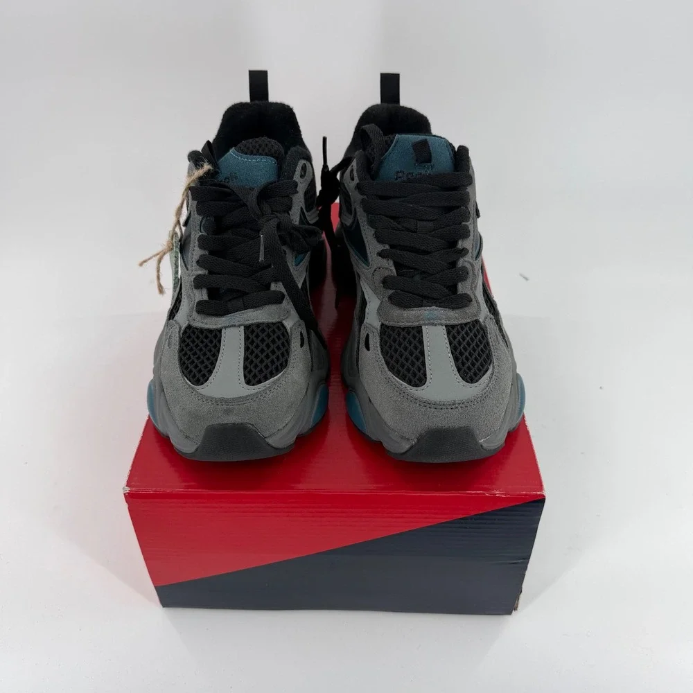 Reebok M Charge Mens Grey Blue Black Athletic Sneakers NWoB Size 10M